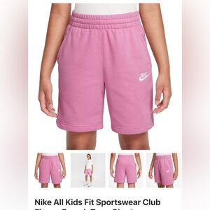 Nike Girls Boys LARGE Kids Terry Shorts pink